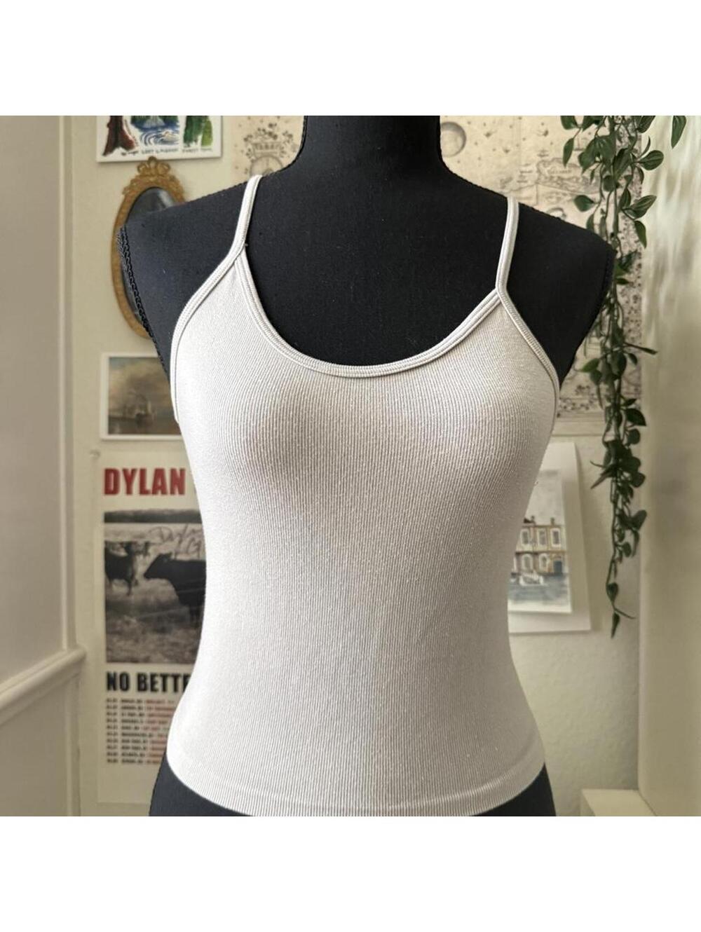 Zara Taupe Seamless Ribbed Crop Cami